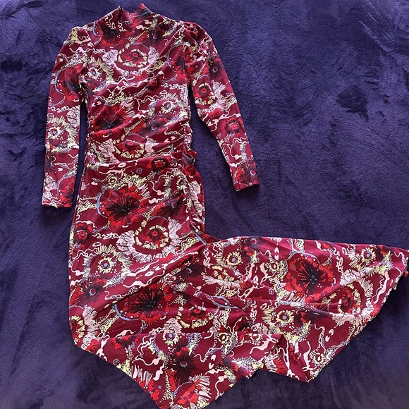 A.L.C. Isabella Floral Printed Long Dress Size 6 - Picture 3 of 10